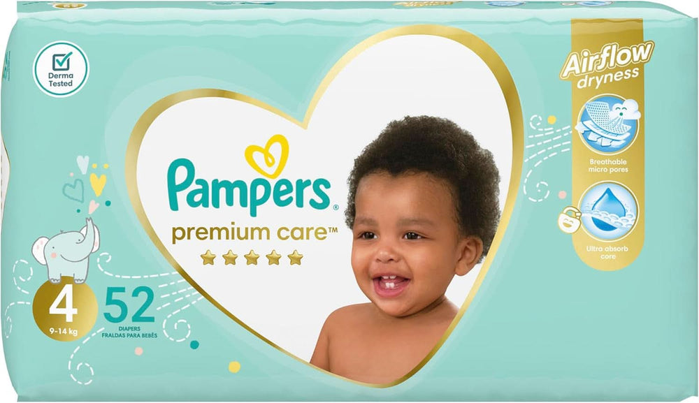 Pampers Premium Care 4,8 - 14 Kg, 52 pcs Mère et Bébé Naty Shop