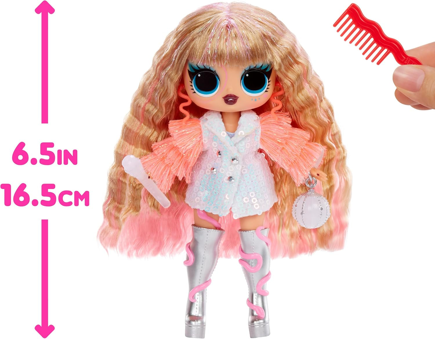 Mdr Surprise ! Tweens Neon Pop Stars - Thea Stars - 1 poupée mannequin avec des surprises rétroéclairées et plus de 10 vêtements et accessoires Pop Star, dont sa guitare rose vif, cadeau pour les enfants à partir de 4 ans
