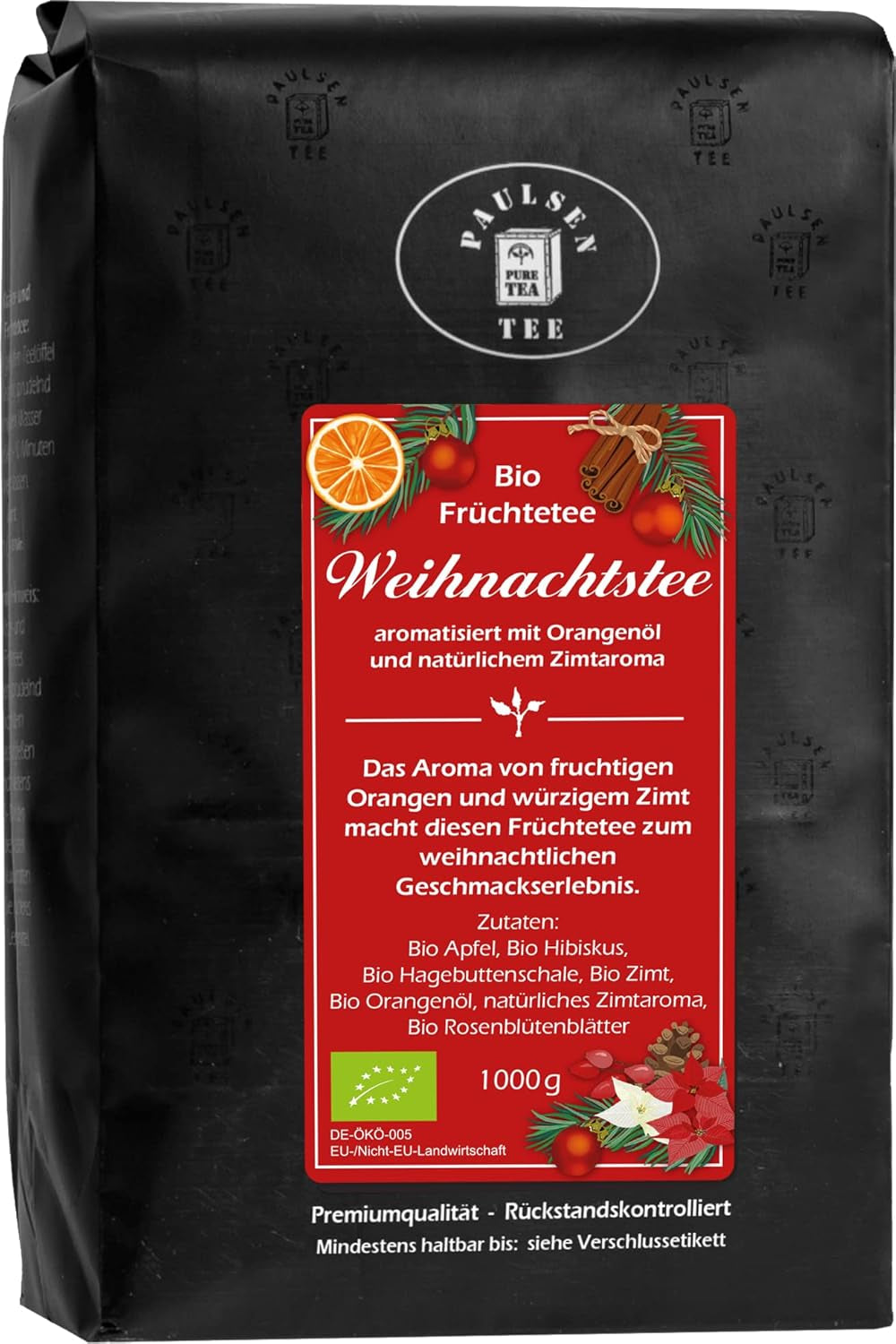 Ceai de Crăciun bio 10 X 100G, Paulsen Ceai Ceai de fructe Controlat pentru reziduuri