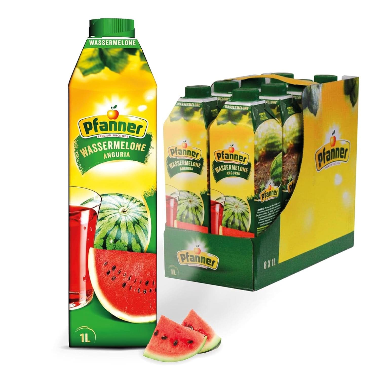Pfanner Fraise Nectar de Fruits (8 X 1 Litre) - 30% de Fruits - Boisson à la Fraise Naty Shop Pastèque
