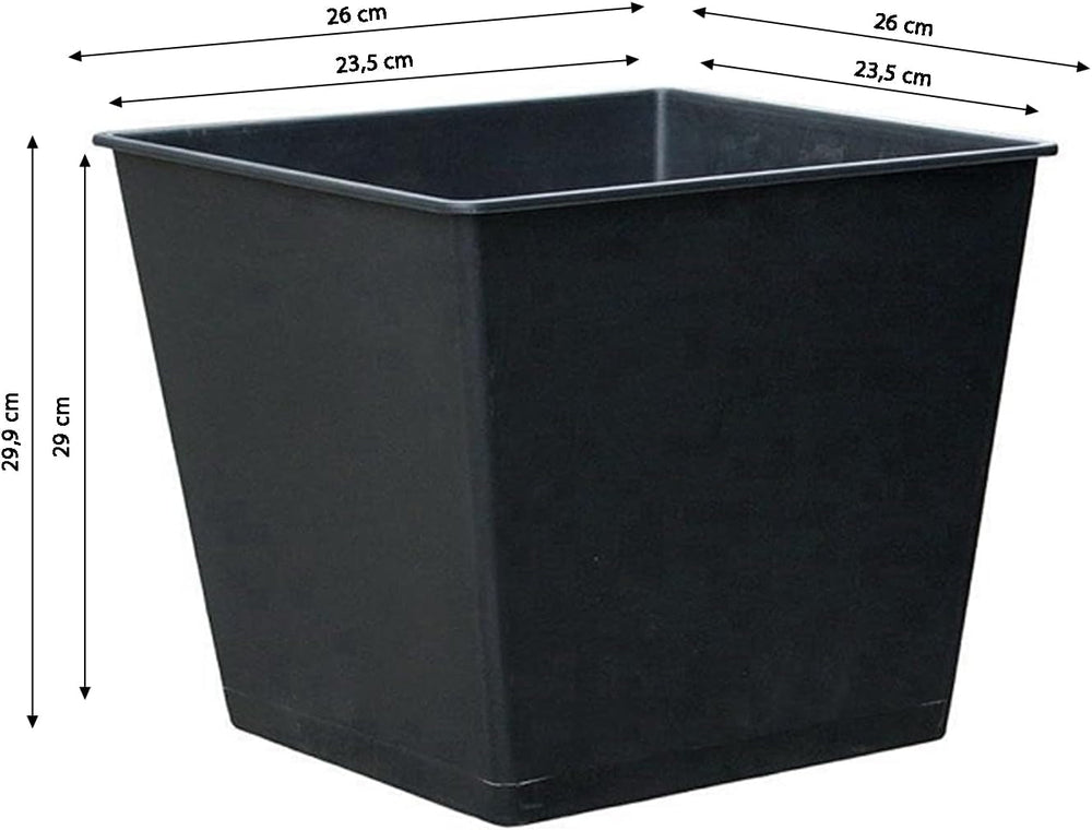 Pot universel Dehner, plastique, noir, 30 x 26 x 26 cm