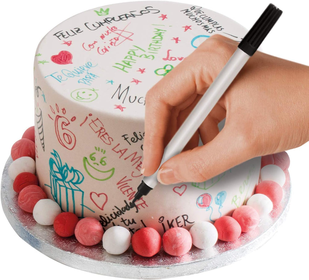 Dekora 414094 - Stylos colorants alimentaires noirs pour décorer muffins, fondant ou papier comestible - Couleur noir, Noir