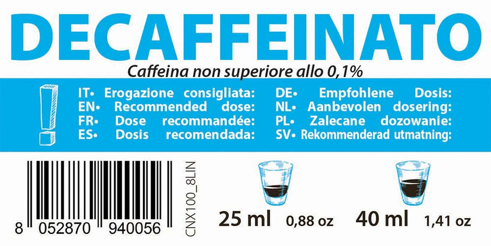 Capsules de café Decaffeinato compatibles Nespresso 5,6g x 100 capsules