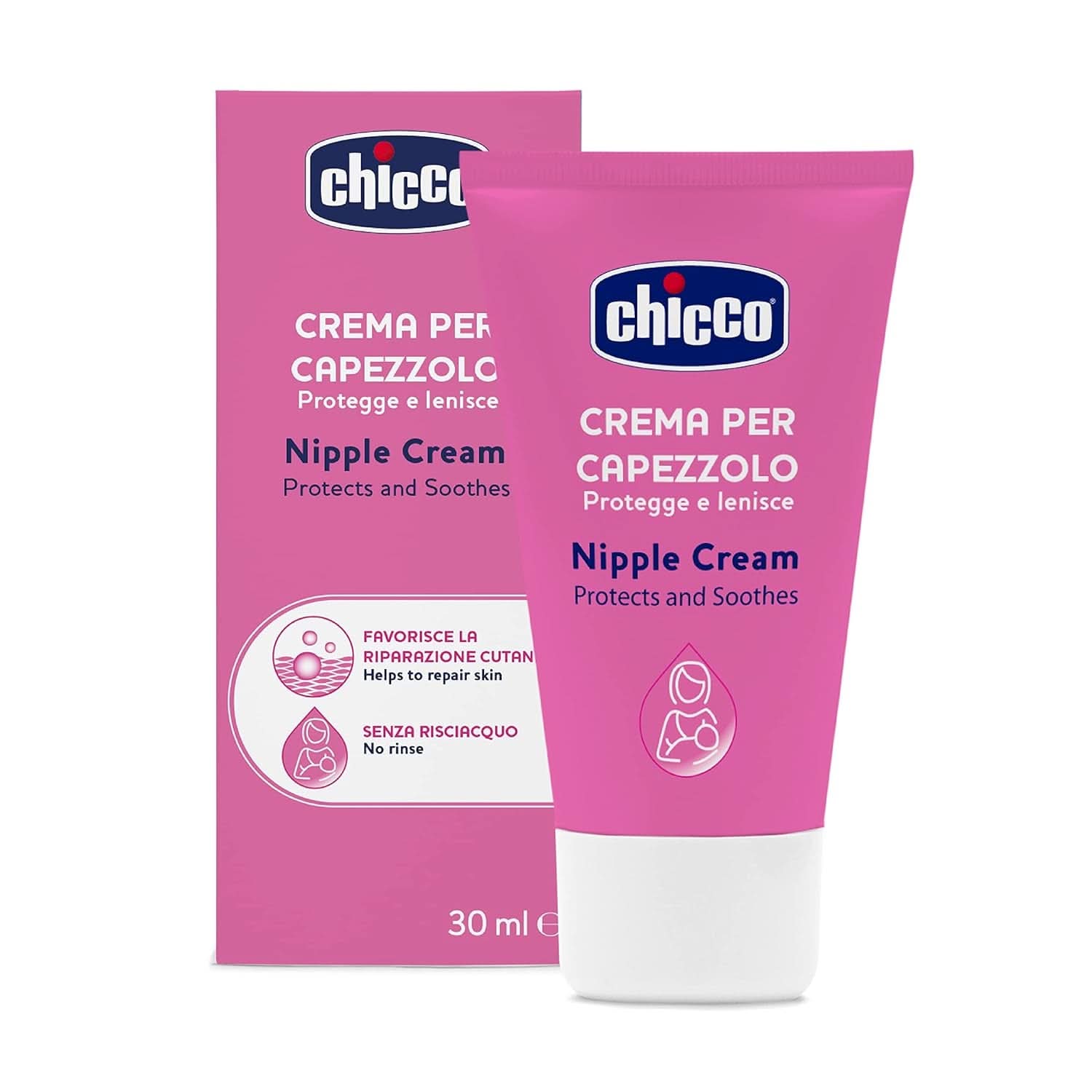 Chicco Brustwarzencreme, Bereitet Die Brustwarze Auf Das Stillen Vor, Nährend, Parfümfrei Und Sicher Für Kinder, Hinterlässt Keine Flecken Auf Dem Gewebe Accessoires Alimentation et allaitement Bebe Naty Shop