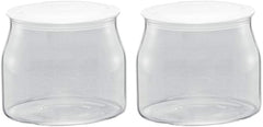 Rommelsbacher JG 1 Bocal de Rechange pour Machine à Yaourt et Fromage à la Crème JG 80-1,2 Litre avec Couvercle (Lot de 2) Naty Shop Boîtes de Conservation Alimentaires Transparent/Blanc 1 pièce (Lot de 2)