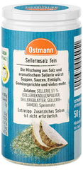 Ostmann Gewürze - Sel de céleri | Zum Verfeinern zährlicher herzhafter Gerichte | Recycler, nachfüllbare Streudose | 50 g dans une passoire