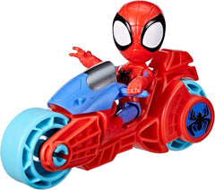 SPIDEY et SES AMAZING FRIENDS Marvel Spidey Motorcycle Figure Jouet pour garçons et filles à partir de 3 ans Figurines d'action Naty Shop
