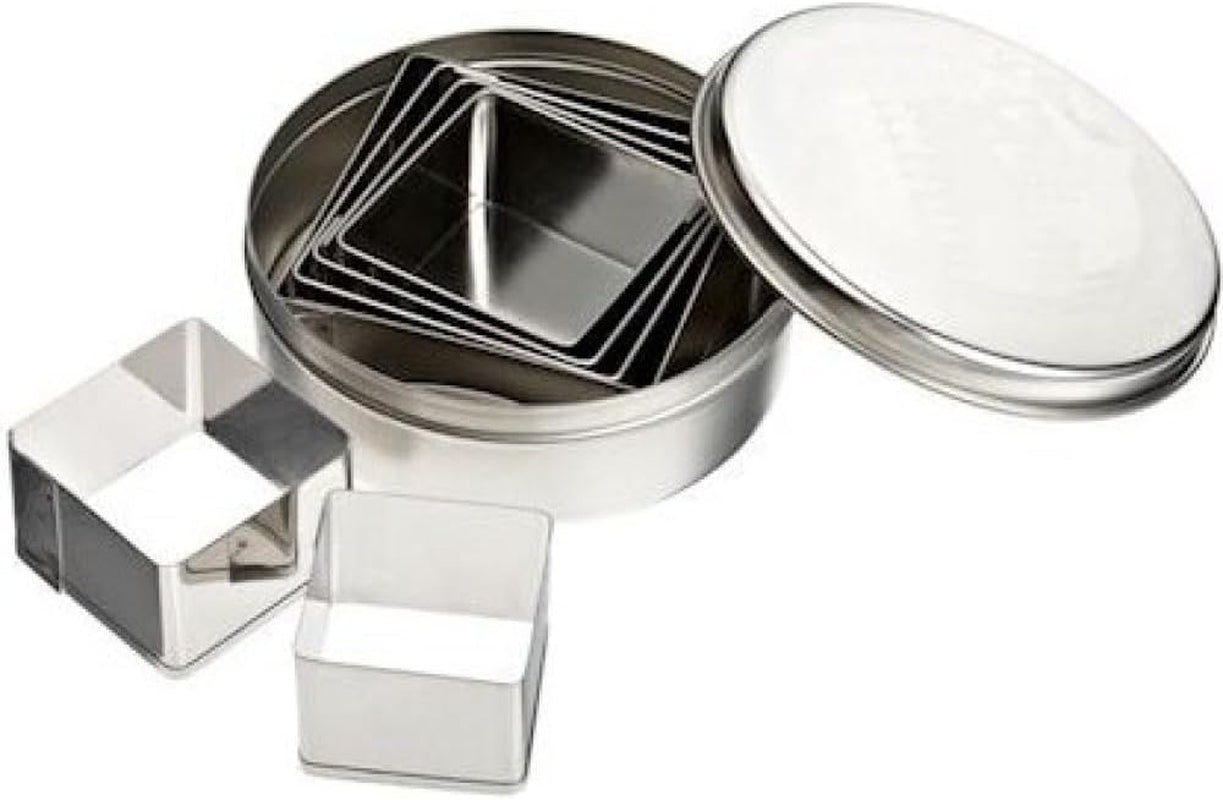 Boîte à biscuits en acier, carrée, 6 pièces, 200 g