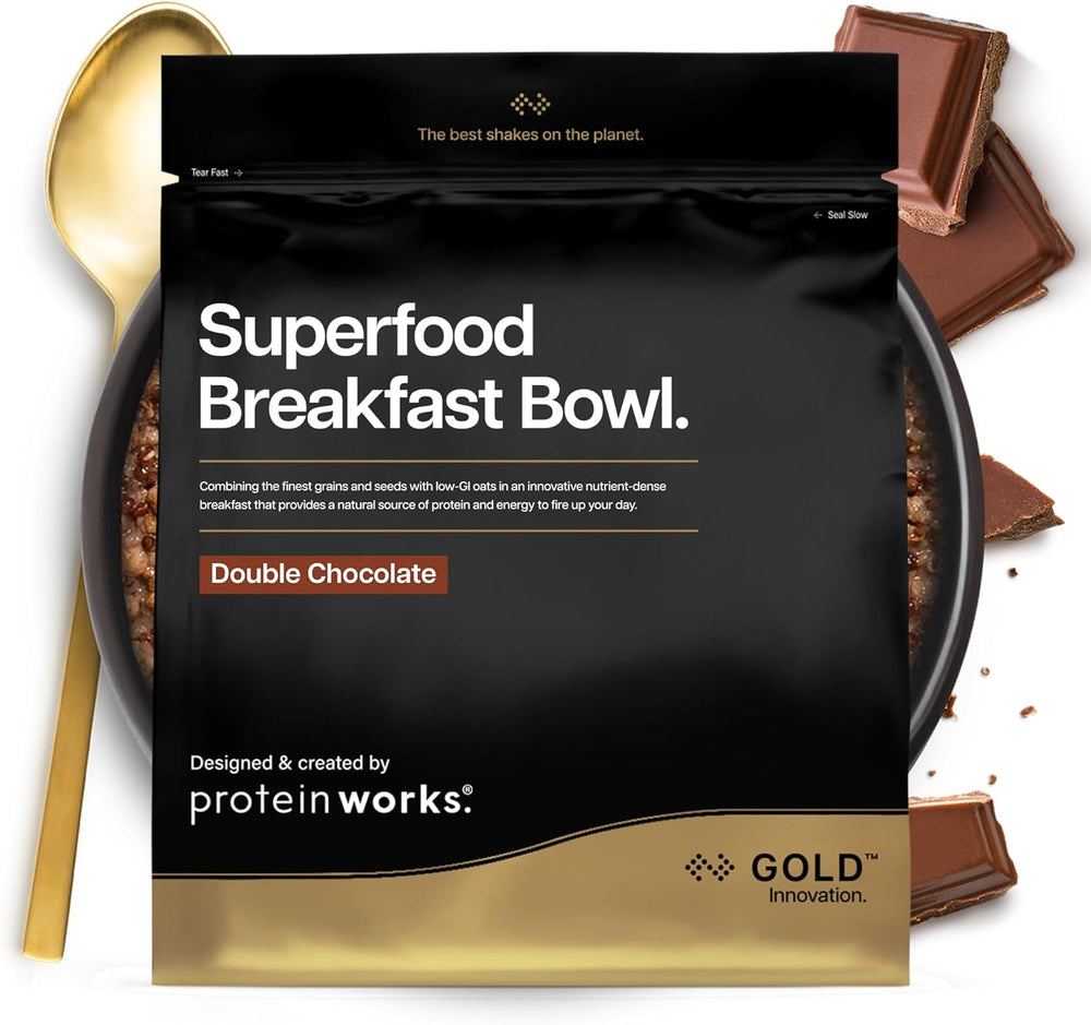 Les protéines fonctionnent | Superfood Breakfast - GOLD Innovation, céréales primées, muesli protéiné, riche en nutriments avec céréales, graines et avoine, riche en fibres, pomme et cannelle, 10 portions, 600 g