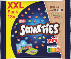 Pochettes Nestlé SMARTIES Mini XXL, lentilles colorées au chocolat, idéales à partager et à déguster en famille et entre amis, colorants naturels, emballage recyclable, 1 paquet (1 x 259g)