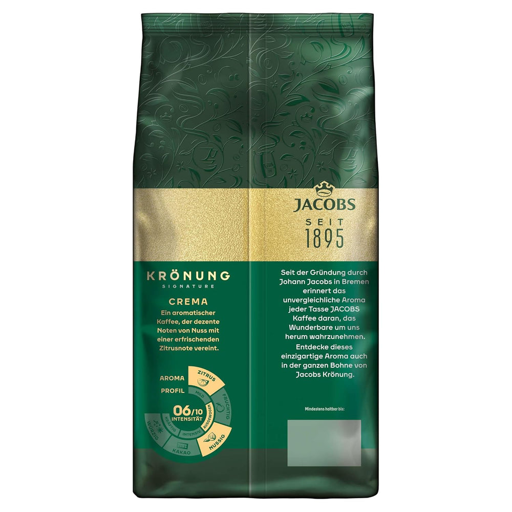 Jacobs Krönung Cream, café en grains entiers, paquet de 4 (4 x 1000 g)