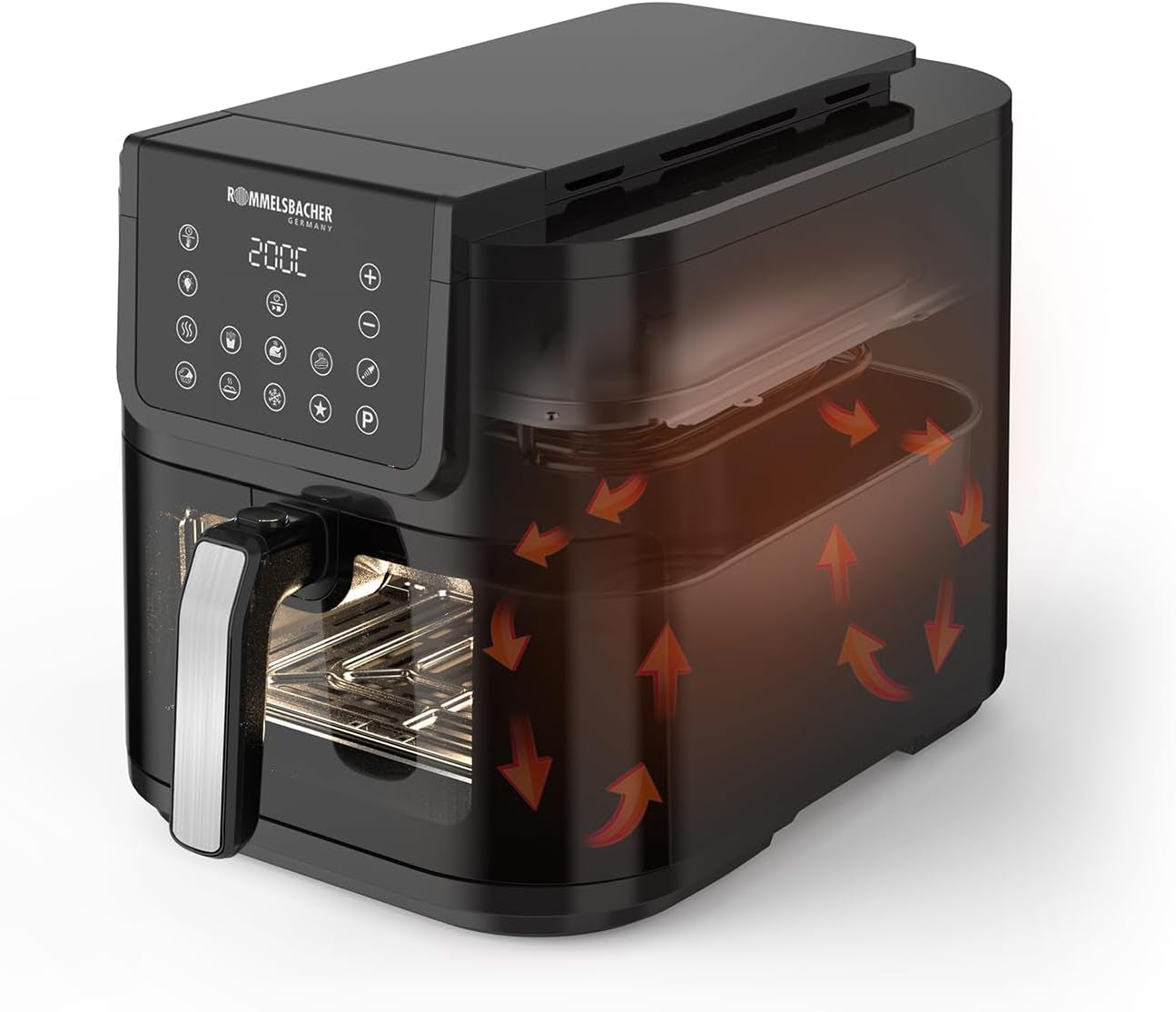 ROMMELSBACHER Friteuse à air chaud avec fenêtre FRH 1700, 10 programmes, silencieuse Electroménager Naty Shop