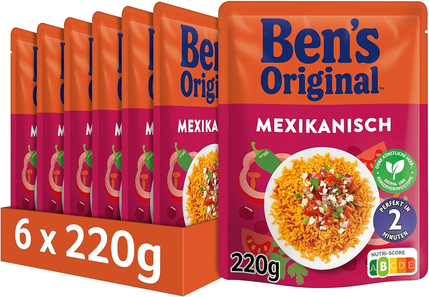 BEN'S ORIGINAL™ Riz express mexicain 6 x 220g