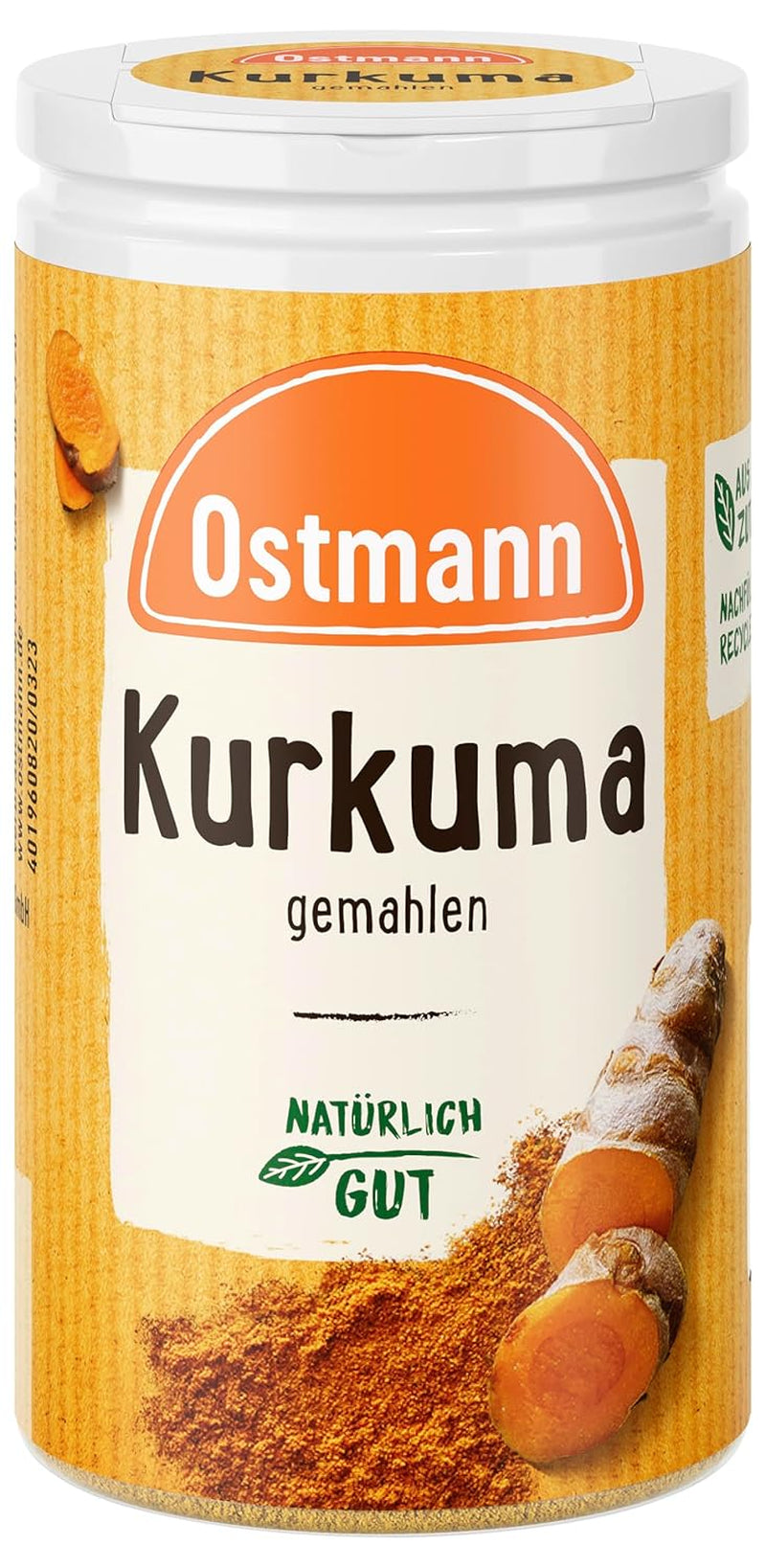 Ostmann Gewürze - Kurkuma gemahlen | Recettes parfaites pour le curry et le fromage | Verleiht Gerichte eine goldgelbe Farbe | Ingrédients naturels | 40 g dans Der Streudose
