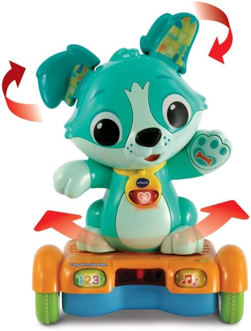 Vtech Baby Catch Me Puppy - Cățelușul hoverboard motorizat încurajează mișcarea - Cu urechi mișcătoare, cântece, sunete și conținut de învățare - Pentru copii cu vârsta cuprinsă între 12-36 luni Jucarii Bebe Naty Shop