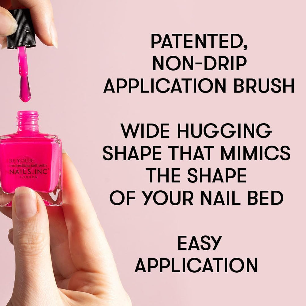 Nails Inc Better On Top, Get Glazed, Brillant, Vernis à ongles, Ne se dédouble pas, Longue durée, Séchage rapide, Séchage à l'air libre, Manucure et pédicure professionnelles, Ongles des doigts et des orteils, Vernis à ongles végétalien, 14 ml