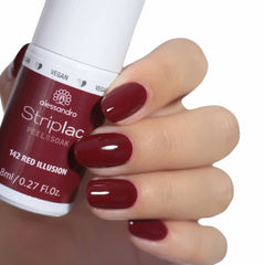 Vernis à ongles UV Alessandro Striplac Red Ilusion – Délicat et longue tenue – S'enlève facilement grâce à la technologie de retrait peel-off – Vegan et cruelty-free – 8 ml