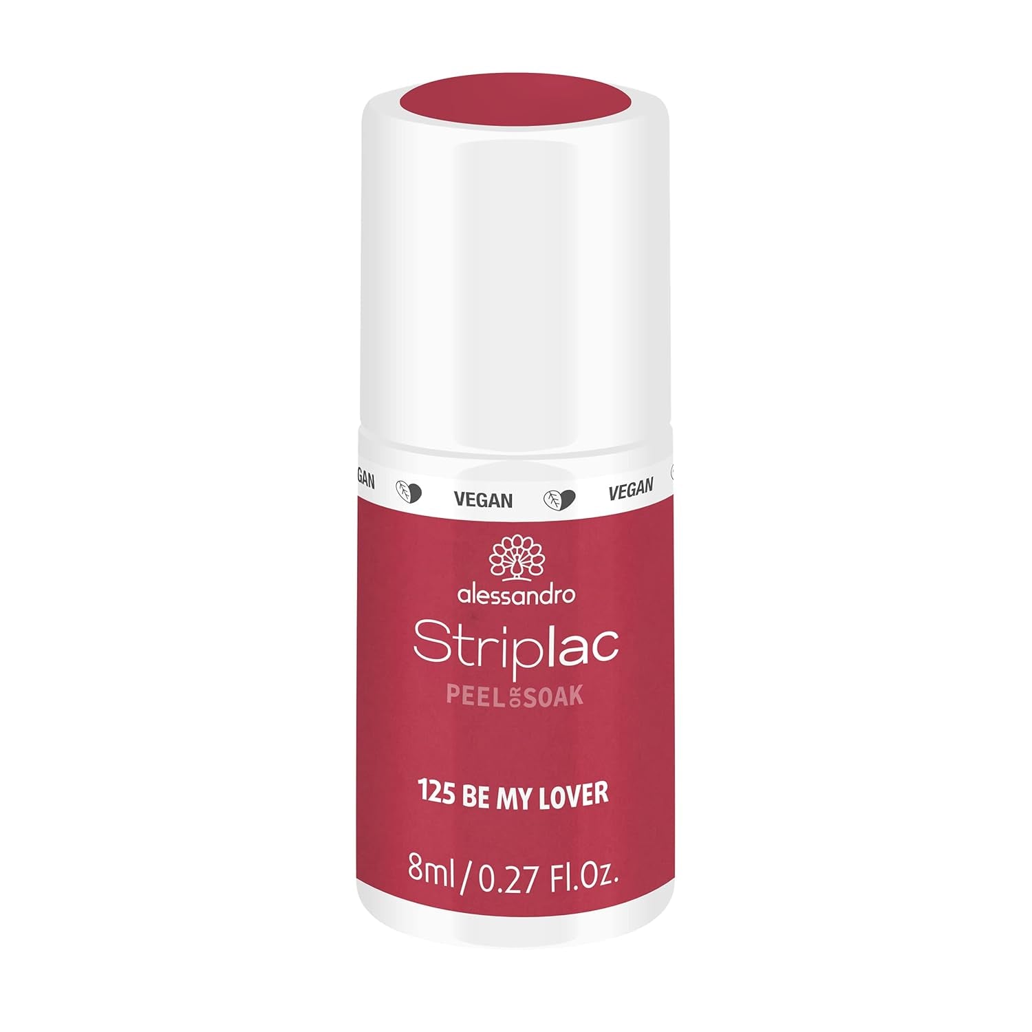 Vernis à ongles UV alessandro Striplac Be My Lover - Délicat et longue durée - S'enlève facilement grâce à la technologie peel-off - Vegan et cruelty-free - 8 ml