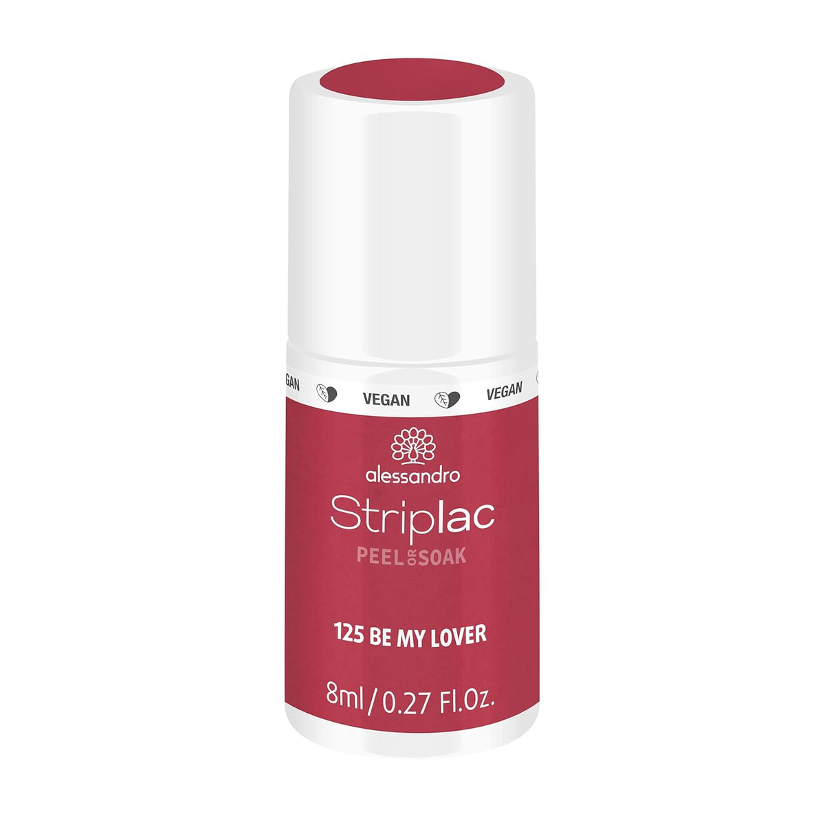 Vernis à ongles UV alessandro Striplac Be My Lover - Délicat et longue durée - S'enlève facilement grâce à la technologie peel-off - Vegan et cruelty-free - 8 ml