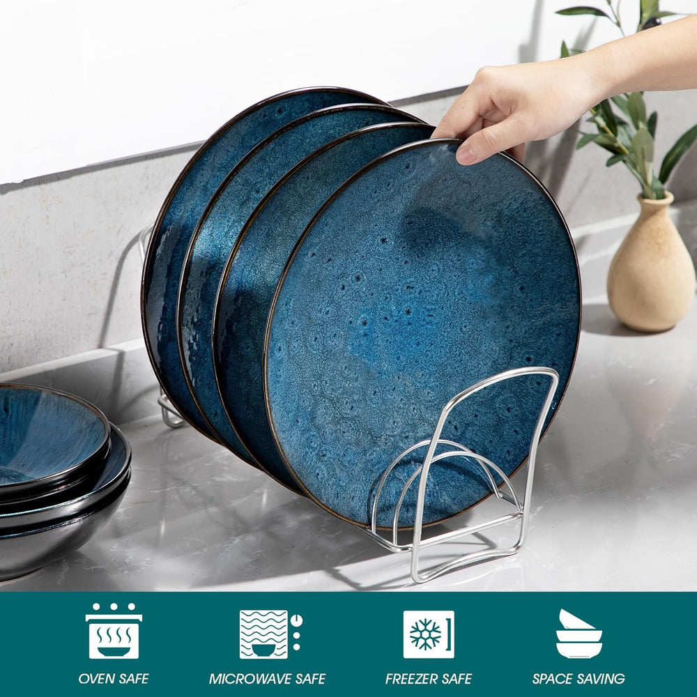 Service de table pour 4 personnes Vancasso BUBBLE Service de table 16 pièces en grès de style vintage comprenant des bols, des tasses à café, des assiettes à dessert et des assiettes pour 4/8/12 personnes