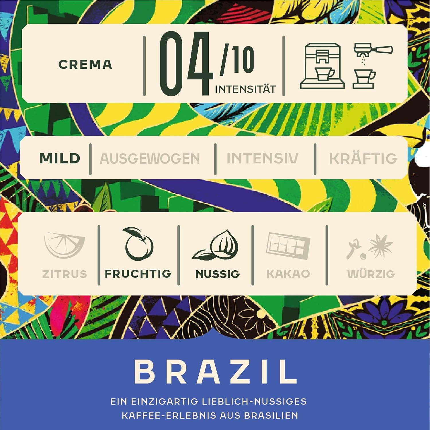 Jacobs Kaffeebohnen Origins Brazil, Geschmack aux noix douces au Brésil, préparé à Brême, Intensité 4/10, Kaffee ganze Bohnen, 1 kg