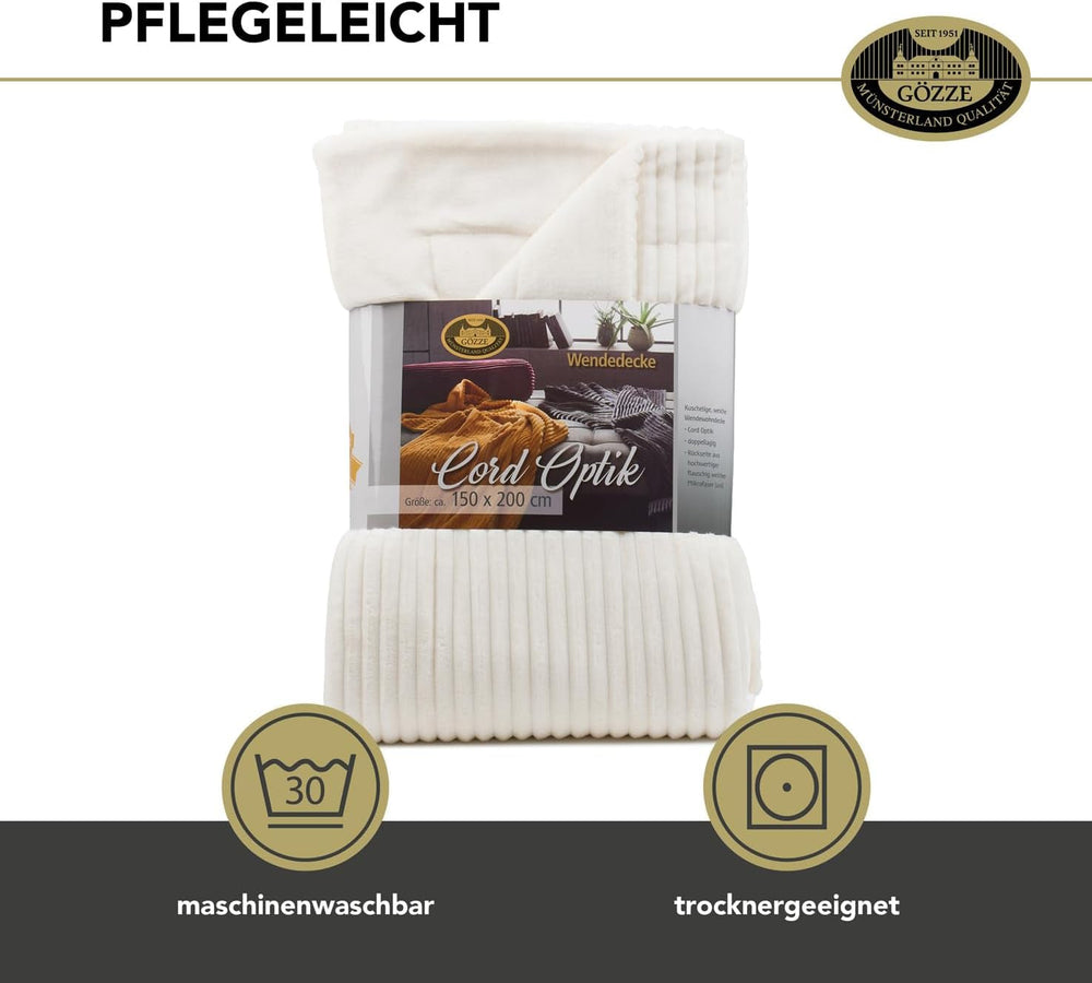 Tapis de salon Gözze aspect velours, 150 X 200 cm, laine blanche, 40067-00-150200 Lits et couvertures Besuche den Gözze-Store