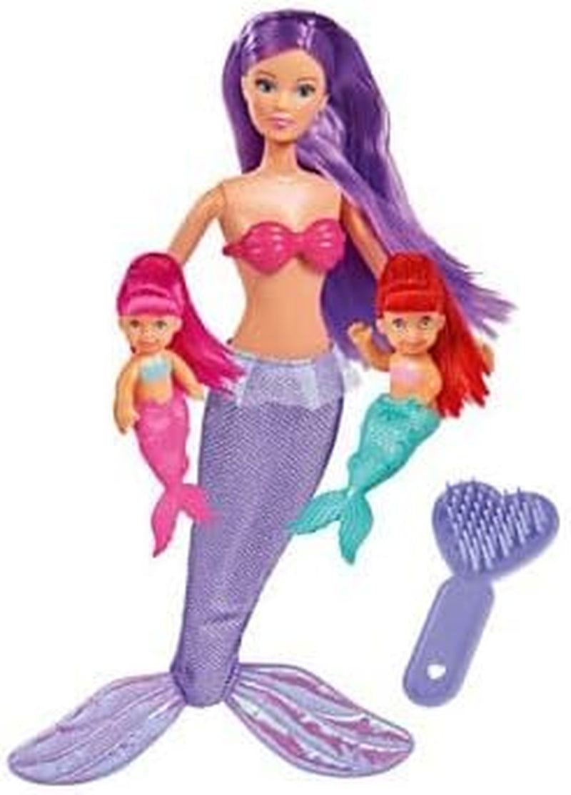 Simba 105734162001 105734162 - Steffi Love The Twin Mermaids / deux variantes / Steffi en sirène / avec deux bébés sirènes / poupée mannequin / 29 cm, pour les enfants à partir de 3 ans
