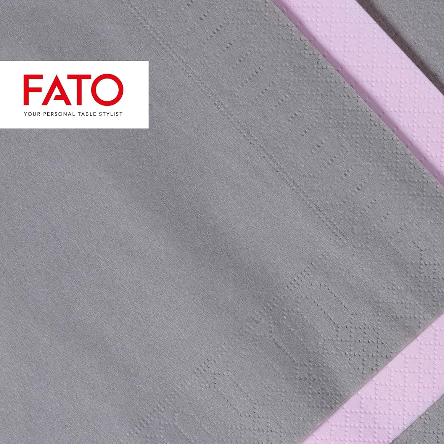 , Șervețele de hârtie de unică folosință, Ideale pentru prânzuri informale și bufete, Pachet de 50 șervețele, Dimensiune 33X33, Pliate în 4, 2 straturi, Gri, 100% hârtie din celuloză pură, certificat Fsc