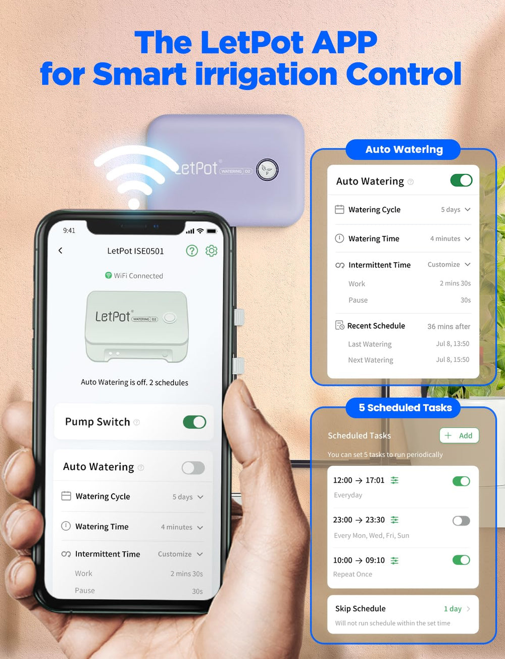Système d'arrosage automatique d'intérieur WiFi, système d'arrosage télécommandé par application pour 10 plantes en pot, kit d'irrigation goutte à goutte automatique, arrosage des plantes d'intérieur (gris) (gris, Gen-3)