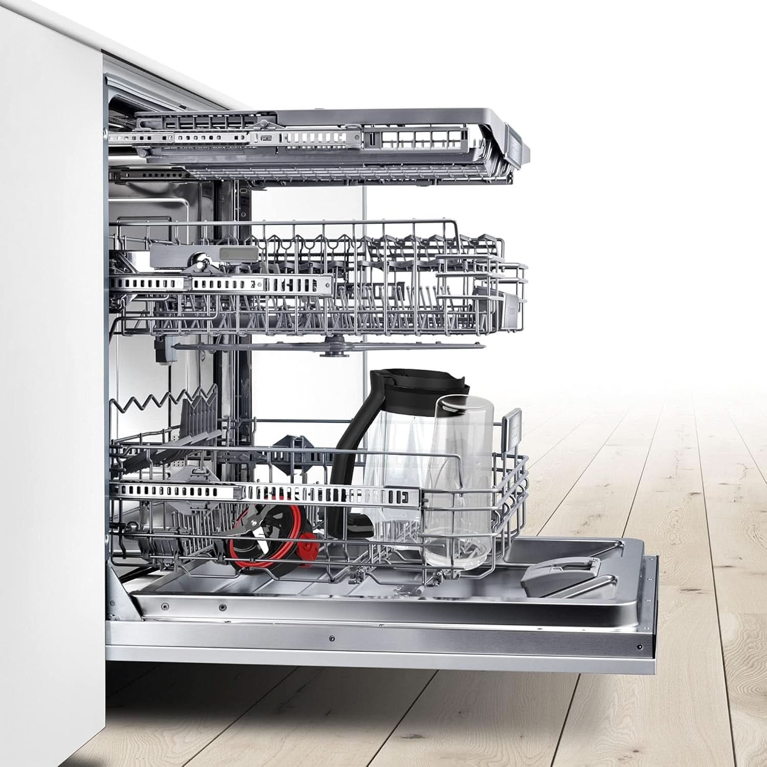 Bosch Batteur sur socle Vitapower Serie 4 MMB6382M, Edelstahl-Klingen Fabriqué en Allemagne, 1,5L Thermosafe Glasbehälter, Stopfer, Sicherheitsdeckel, Spülmaschinengeeignete Teile, 30 000 U/Min, 1200 W, Edelstahl Kitchen Naty Shop