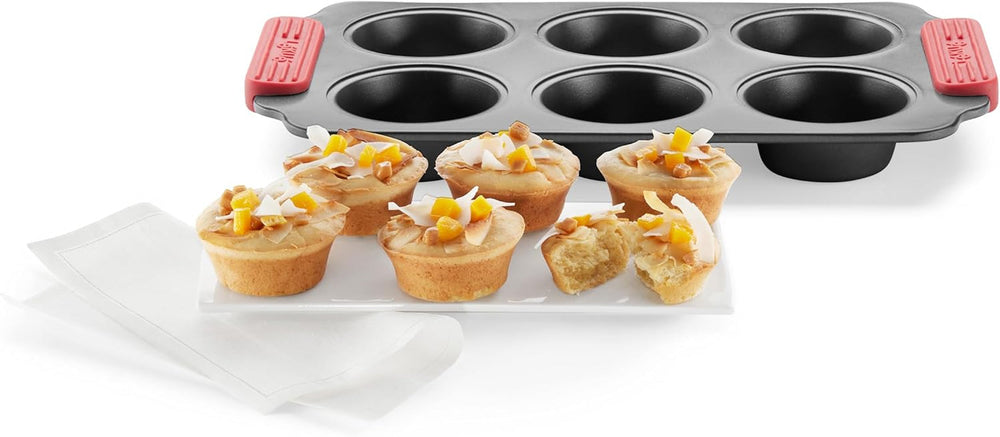Lékué Muffin-Backform, Antihaftbeschichte, Metall, 6 Mulden Moules et plaques à pâtisserie Naty Shop