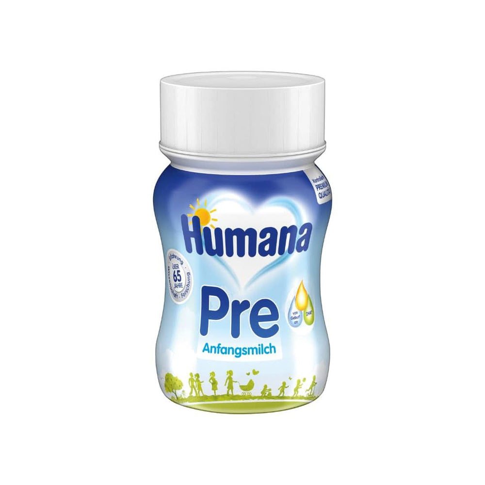 Humana Initial Milk Prêt à boire, dès la naissance, Lait prêt à boire pour nourrissons, En complément du lait maternel ou comme unique pré-aliment, Aliment pour bébé avec DHA et lactose uniquement, 24 x 90 ml Naty Shop Default Title
