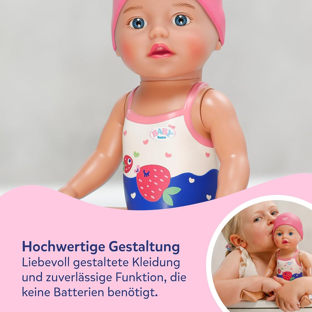 BABY Born Schwimmende Lizzie 30cm, Aufzieh-Badepuppe, wasserfest, funktioniert ohne Batterien, für Kinder ab 1 Jahr