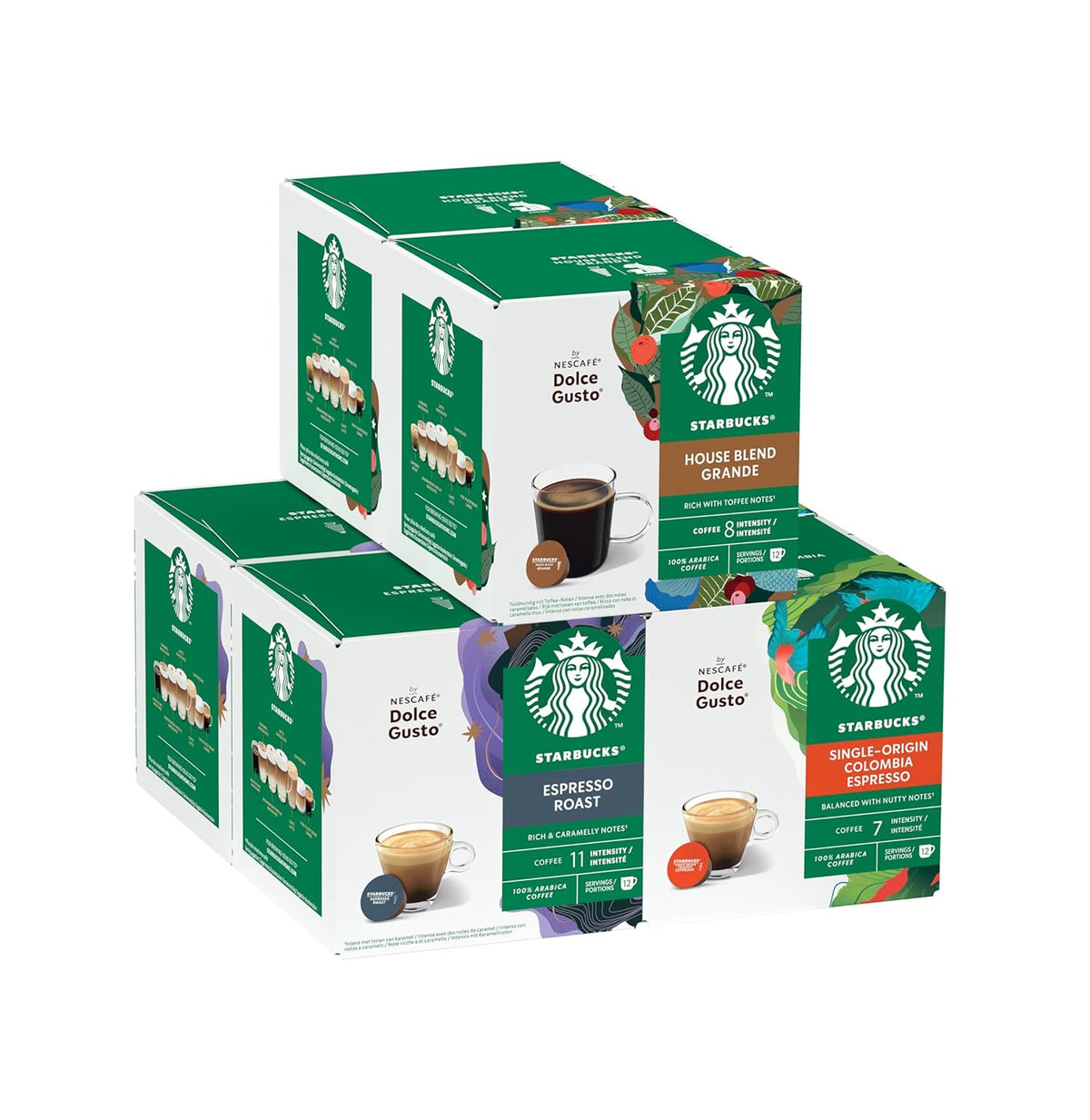 STARBUCKS Probierset, Espresso-Varianten by Nescafé Dolce Gusto Kaffeekapseln 6 x 12 (72 Kapseln) - Exclusif bei Amazon