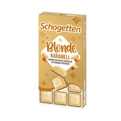 Schogetten Blonde Caramel | Caramel au chocolat blanc et morceaux de caramel | Tablette de chocolat 100g | Idéalement portionné