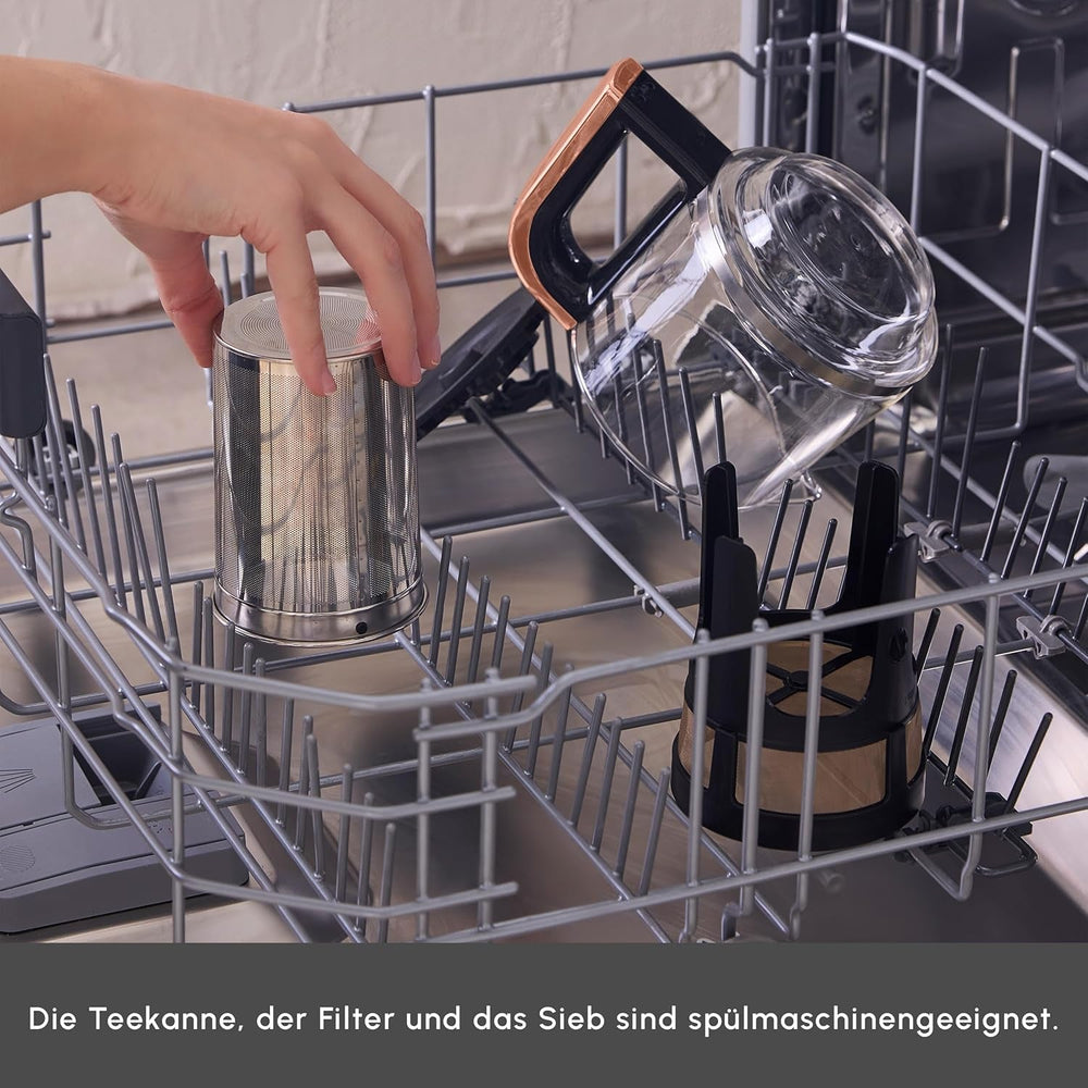 Karaca Caysever Robotea Pro Machine à thé automatique parlante 4 en 1 avec filtre chauffe-bouillie et bouilloire théière turque 2500 W gris sidéral