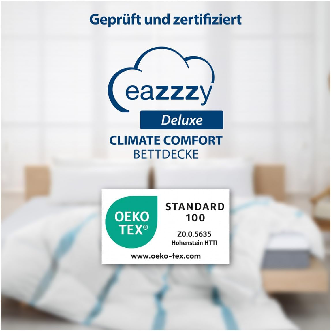 Couette Genius Eazzzy Climate Comfort 155 X 220 Cm, Fibre serrée, Couette légère pour toutes les saisons, Couette respirante, Température agréable pour dormir, Couette pour toutes les saisons Couettes et couettes Naty Shop