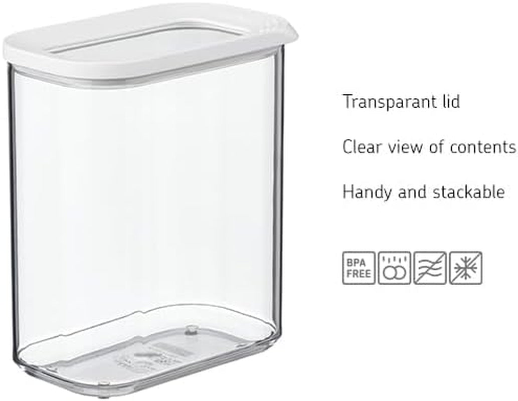 Mepal - Boîte de conservation pour réfrigérateur Modula XXL - Récipient alimentaire avec couvercle - Organisateur de cuisine et boîte de rangement en plastique - Organisateur de réfrigérateur empilable et refermable - 4800 ml - Boîtes de conservation alimentaires blanches Naty Shop