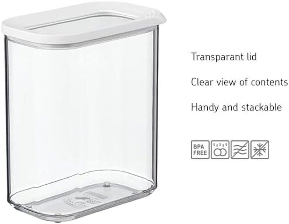 Mepal - Boîte de conservation pour réfrigérateur Modula XXL - Récipient alimentaire avec couvercle - Organisateur de cuisine et boîte de rangement en plastique - Organisateur de réfrigérateur empilable et refermable - 4800 ml - Boîtes de conservation alimentaires blanches Naty Shop