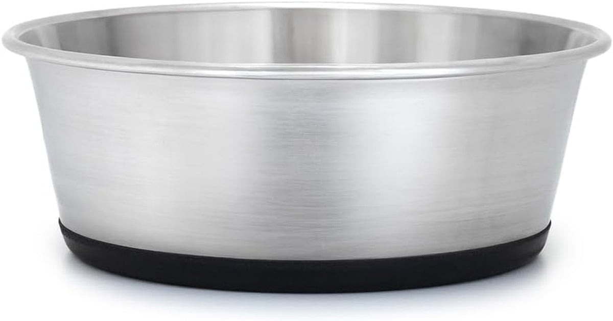 lionto Futternapf aus Edelstahl, 600 ml, lebensmittelechter Hundenapf mit rutschfestem Silikonboden, rostfreier Wassernapf for Hunde and Katzen, spülmaschinenfest