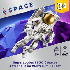 LEGO Creator Jouet astronaute spatial 3 en 1, kit de modèle de chien et de vaisseau spatial pour enfants, décorations de maternelle, cadeau créatif pour garçons et filles de 9 ans 31152 Ensembles de construction Besuche den LEGO-Store