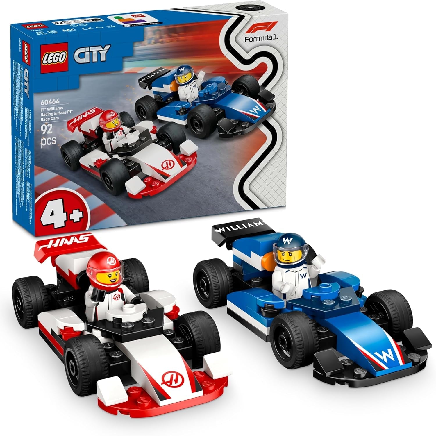 LEGO City F1 Williams Racing et Haas F1 Racing Cars - Jouet de Formule 1 avec voitures à construire et 2 figurines de pilote de course - Petites idées cadeaux pour garçons et filles à partir de 4 ans 60464 Jeux de construction Beuche den LEGO-Store Titre par défaut