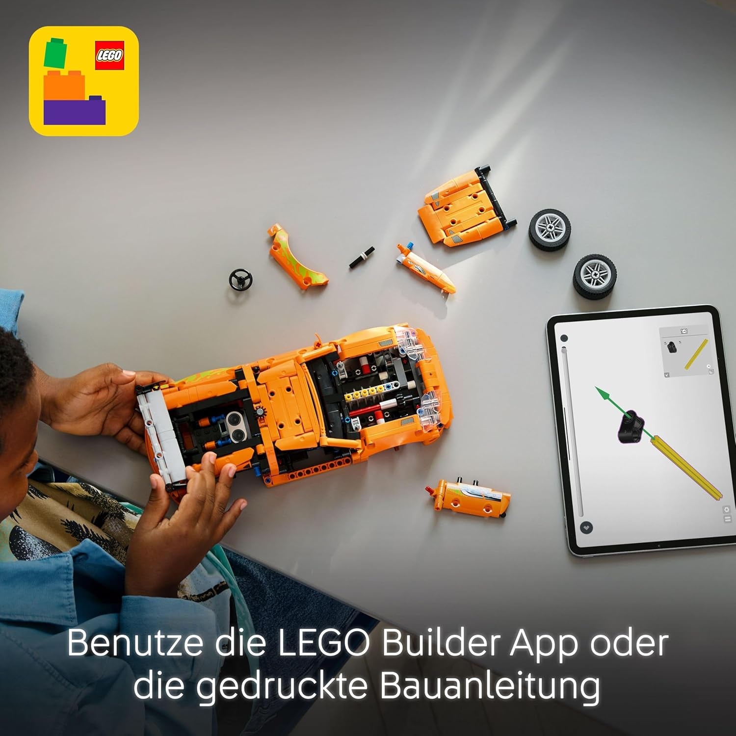 LEGO Technic Fast and Furious Toyota Supra MK4 - Jeu de voiture - Avec moteur à 6 cylindres et porte-clés - Ensemble de modèles pour jeunes et filles à partir de 9 ans - Idée cadeau pour le anniversaire 42204