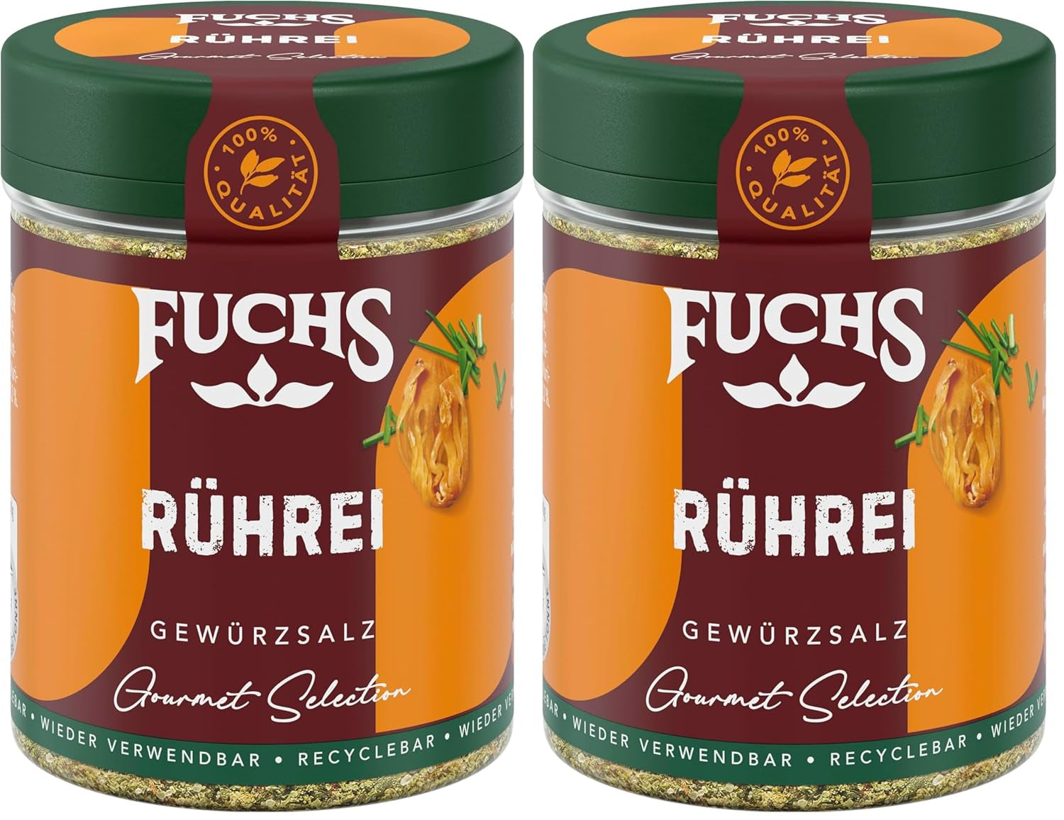 Fuchs Gourmet Selection Klassisch/Heimisch – Bratkartoffel Gewürzsalz, nachfüllbares Kartoffel Gewürz, Salz zum Würzen von Brat- & Ofenkartoffeln, Pommes Frites & Co, végétalien, 70 g
