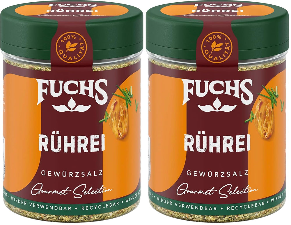 Fuchs Gourmet Selection Klassisch/Heimisch – Bratkartoffel Gewürzsalz, nachfüllbares Kartoffel Gewürz, Salz zum Würzen von Brat- & Ofenkartoffeln, Pommes Frites & Co, végétalien, 70 g
