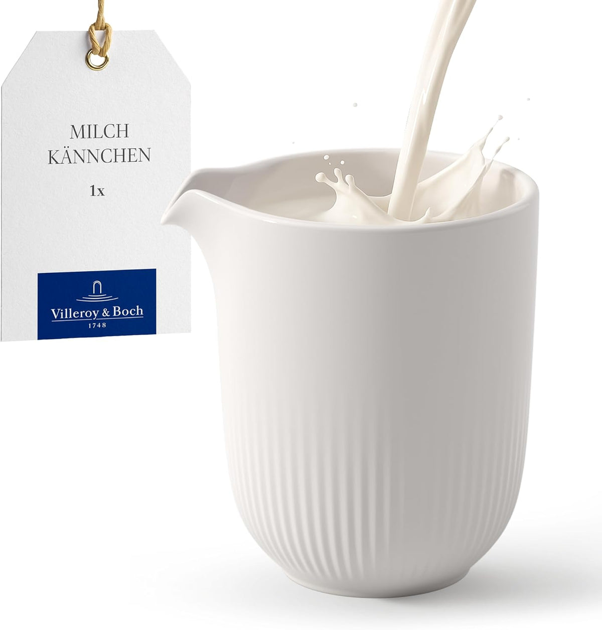 Villeroy & Boch – Cană de lapte Afina 170 ml, albă, potrivită pentru mașina de spălat vase, potrivită pentru cuptorul cu microunde, doză de lapte, accesoriu pentru cafea, ulcior ceramic, sosieră, veselă, porțelan premium