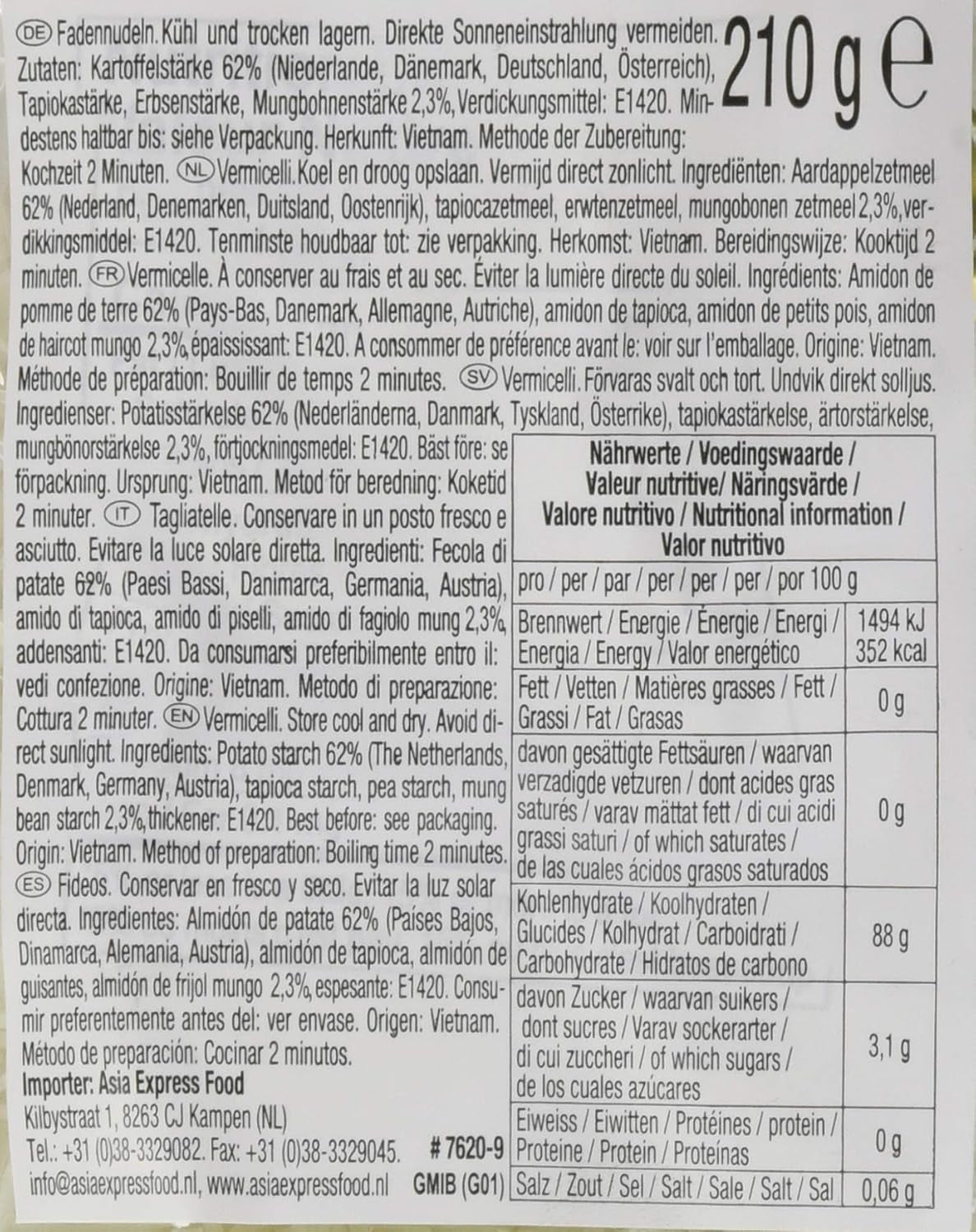 ACECOOK - Vermicelles aux haricots GD - (1 X 210 GR)