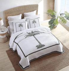 Tommy Bahama Collection Palm Island | Couette - 100% coton, réversible, douce et respirante, prélavée pour plus de douceur, lit king size, gris Couettes et couettes Naty Shop