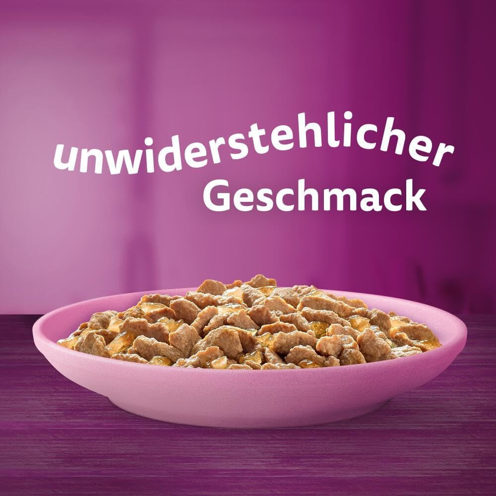 WHISKAS Junior Pliculețe pentru Hrană Umedă, Pachet Multiplu, Selecție de Carne de Păsări în Jeleu, 12 x 85g