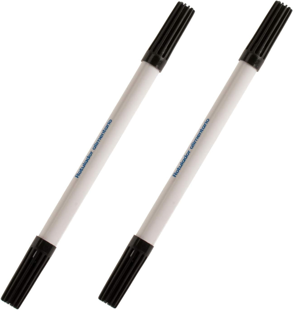 Dekora 414094 - Stylos colorants alimentaires noirs pour décorer muffins, fondant ou papier comestible - Couleur noir, Noir